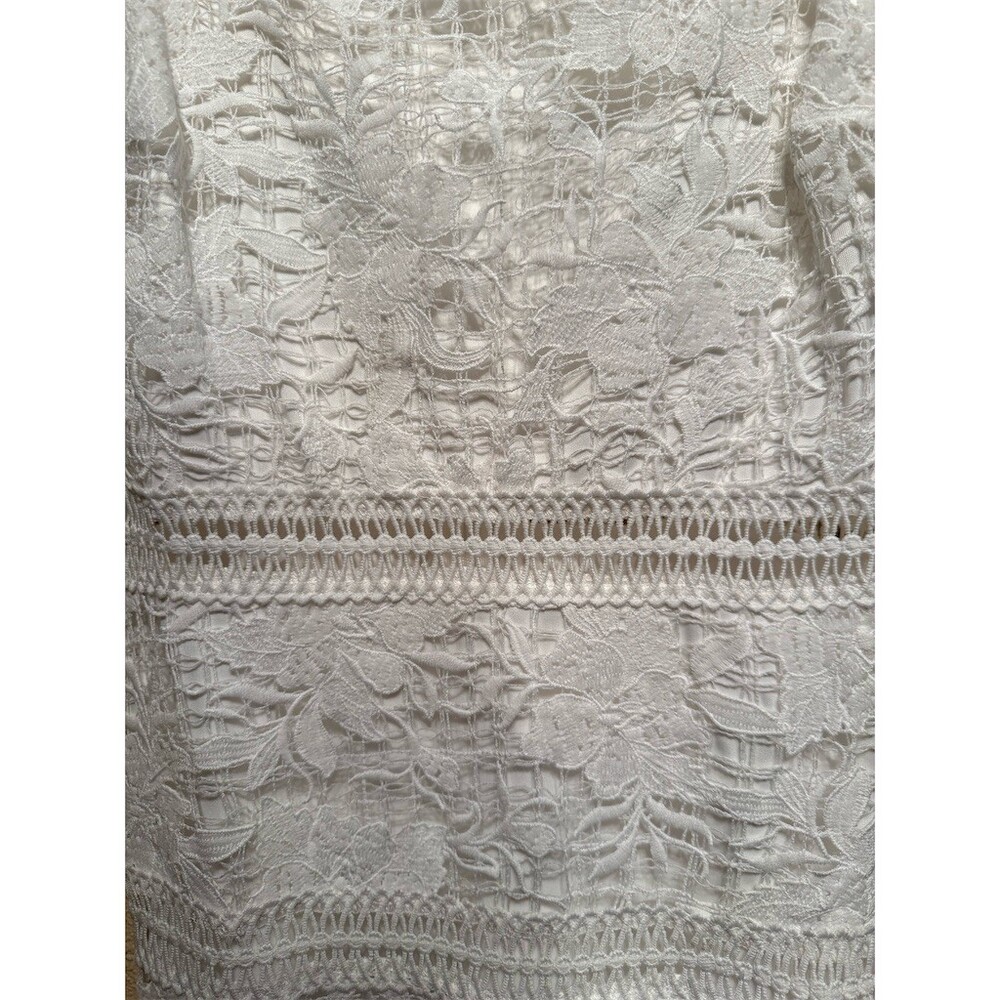 Just Me Dress Womens Size S Ivory Floral Lace Mermaid Midi shoulder straps new - Picture 4 of 9